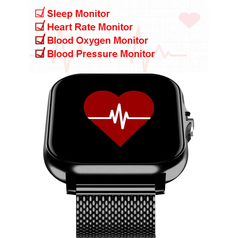 Relógio inteligente full touch screen para homens e mulheres, smartwatch com frequência cardíaca e rastreador de fitness, chamada bluetooth, relógio para android e ios, 2023