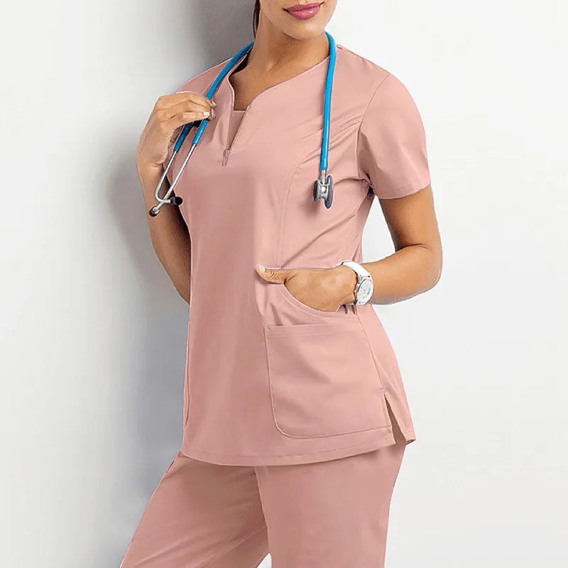 Scrubs - Uniforme cirúrgico feminino, conjunto para médicos, enfermeiras, salão de beleza, laboratório clínico, etc.